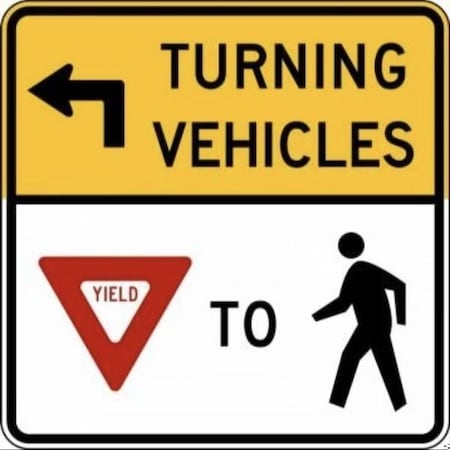 Accuform INTERSECTION SIGN TURNING VEHICLES FRR488DP FRR488DP
